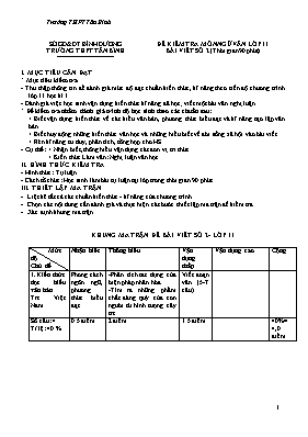 Đề kiểm tra Ngữ văn lớp 11 - Bài viết số 2 - Năm học 2016-2017 - Trường THPT Tân Bình